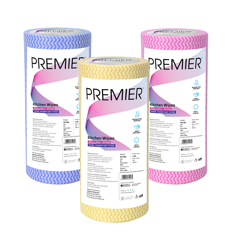 Premier Non Woven Kitchen Wipes 80 Pulls- Pack of 3