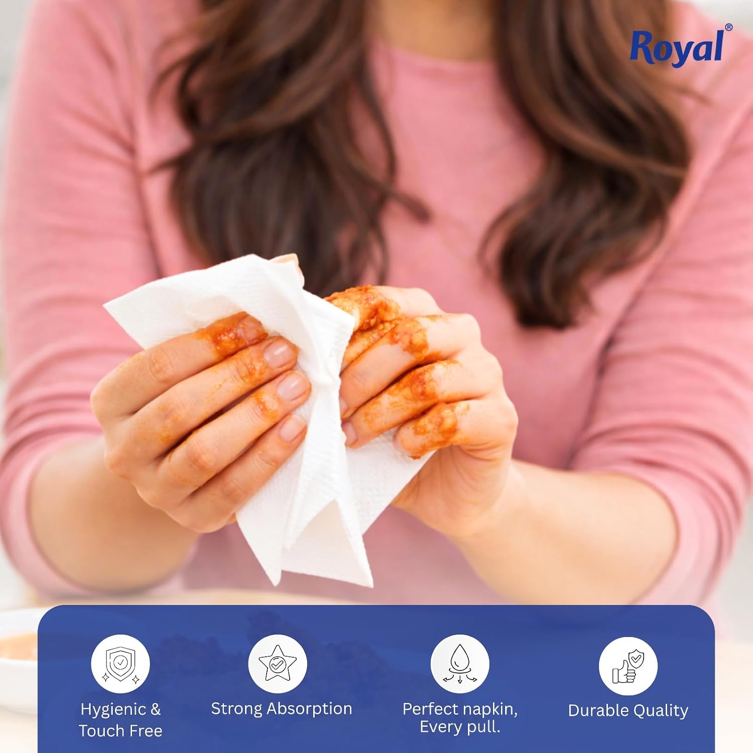 Royal Cutie Paper Napkins 90 Pull - Pack of 8